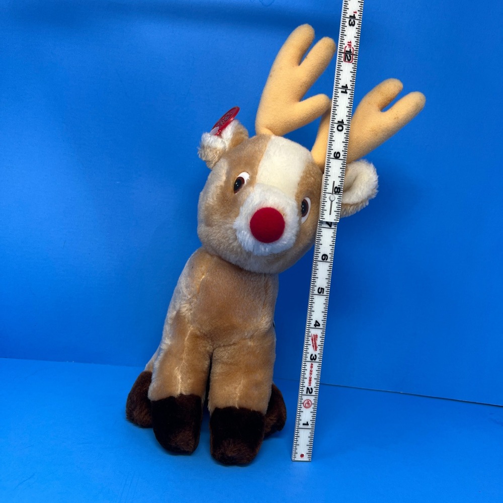 Russ Berrie Plush Reindeer 14 inch Tan Vintage Musical Wind Up Rudolph 367 - Picture 10 of 17
